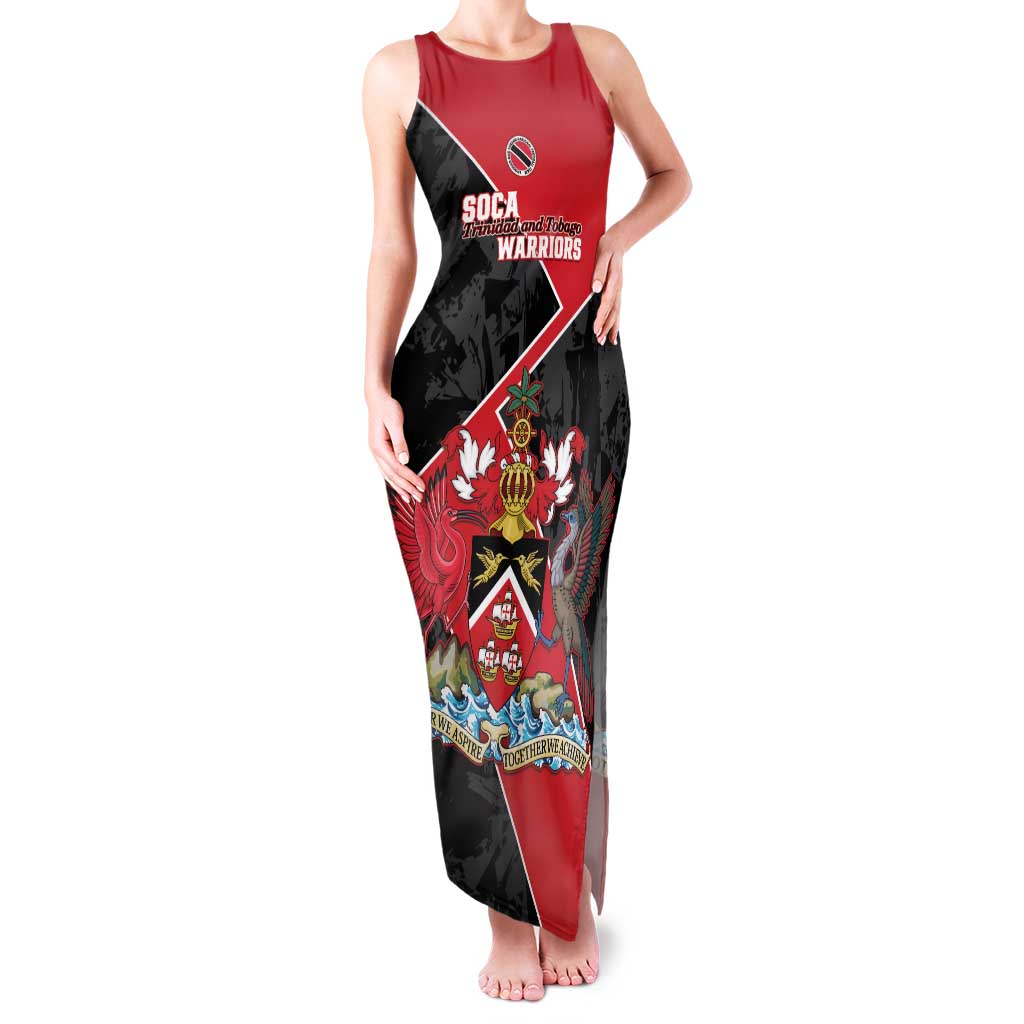 Custom Trinidad and Tobago Football Family Matching Tank Maxi Dress and Hawaiian Shirt 2025 Go Soca Warriors