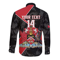 Custom Trinidad and Tobago Football Long Sleeve Button Shirt 2025 Go Soca Warriors