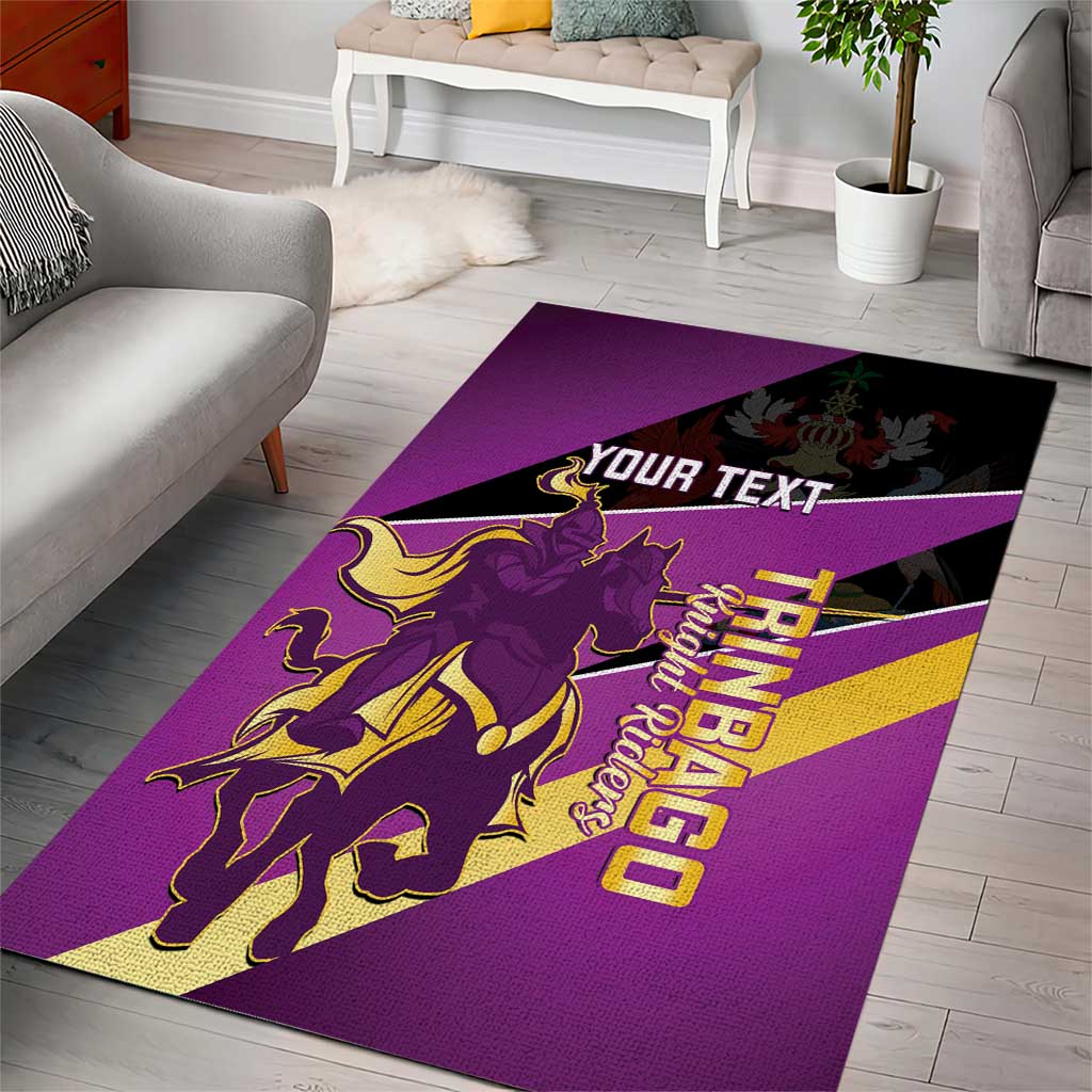 Custom Trinidad and Tobago Cricket Area Rug Come On Knight Riders Purple Version