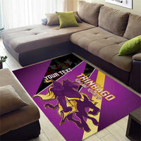 Custom Trinidad and Tobago Cricket Area Rug Come On Knight Riders Purple Version
