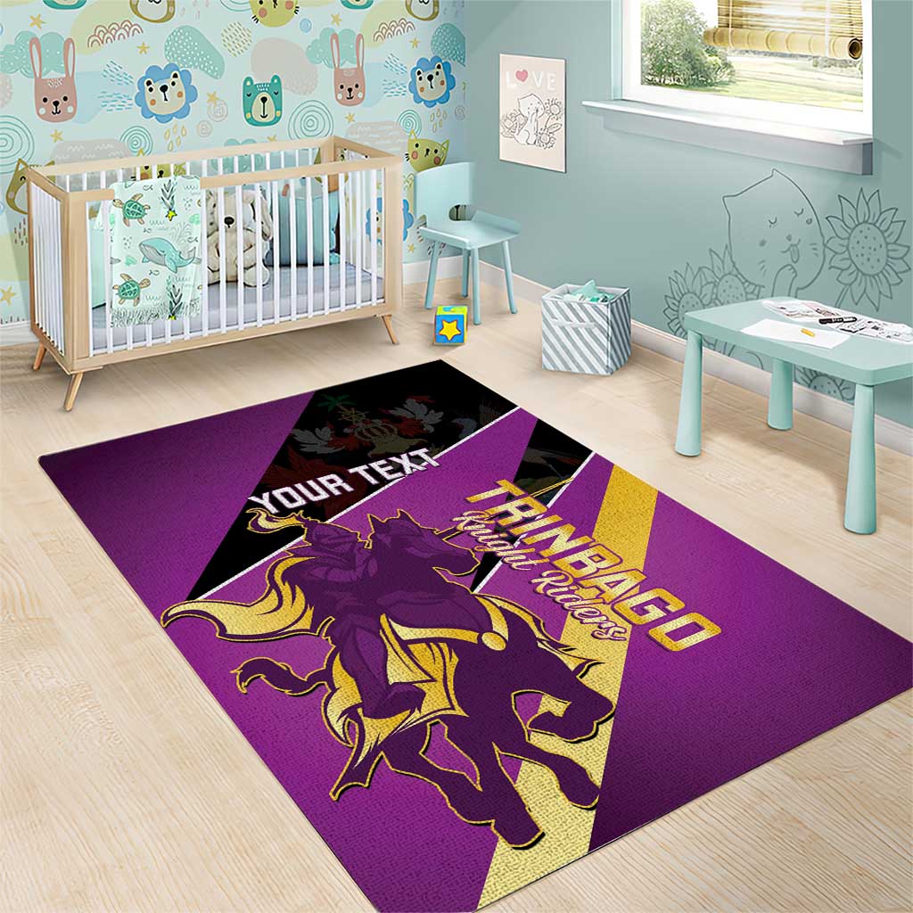 Custom Trinidad and Tobago Cricket Area Rug Come On Knight Riders Purple Version