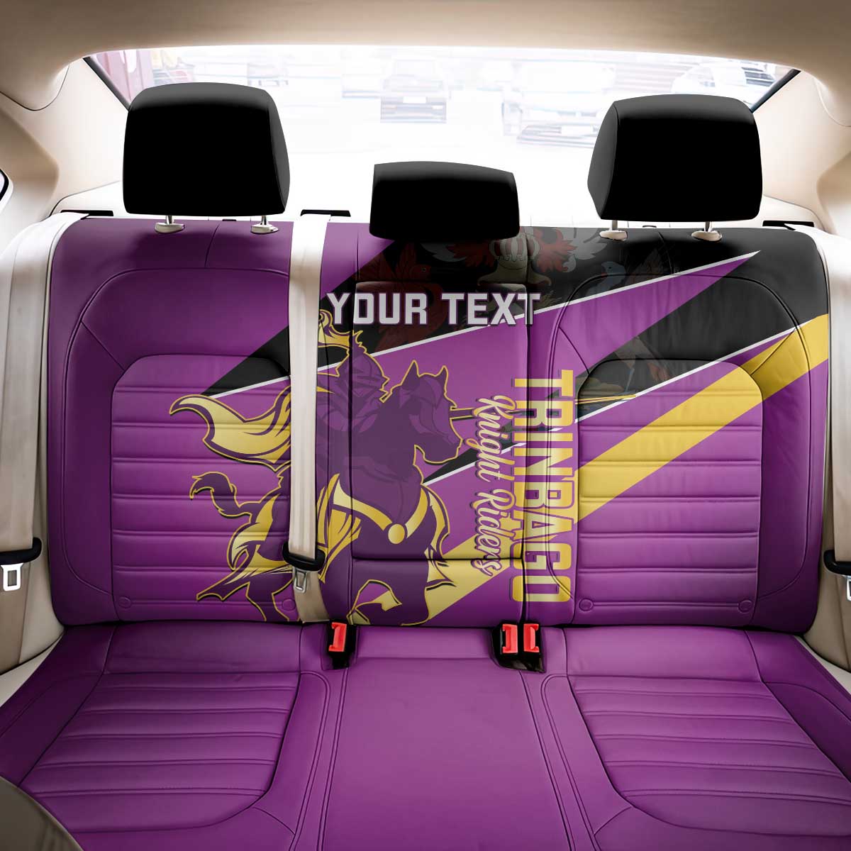 Custom Trinidad and Tobago Cricket Back Car Seat Cover Come On Knight Riders Purple Version
