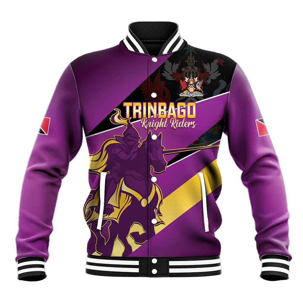 Custom Trinidad and Tobago Cricket Baseball Jacket Come On Knight Riders Purple Version