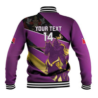 Custom Trinidad and Tobago Cricket Baseball Jacket Come On Knight Riders Purple Version