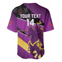 Custom Trinidad and Tobago Cricket Baseball Jersey Come On Knight Riders Purple Version