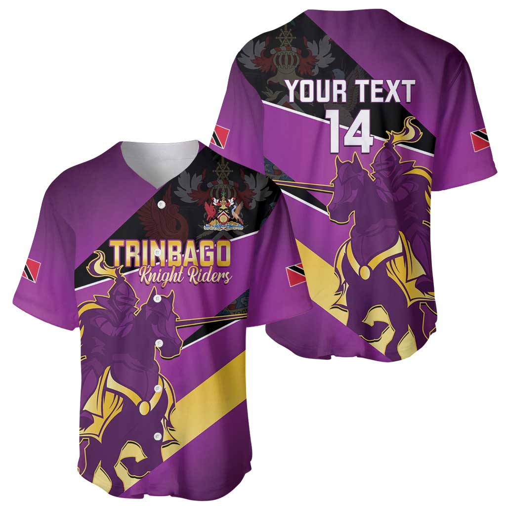 Custom Trinidad and Tobago Cricket Baseball Jersey Come On Knight Riders Purple Version