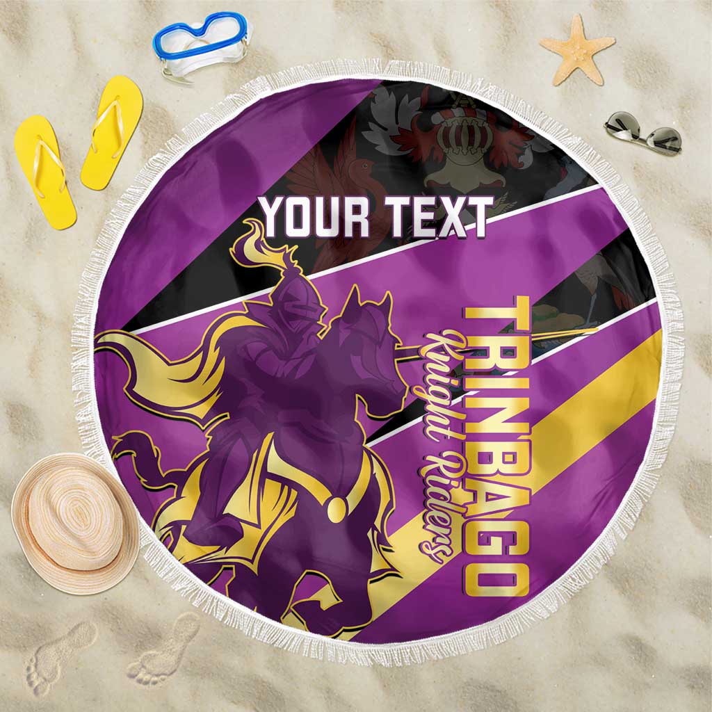 Custom Trinidad and Tobago Cricket Beach Blanket Come On Knight Riders Purple Version