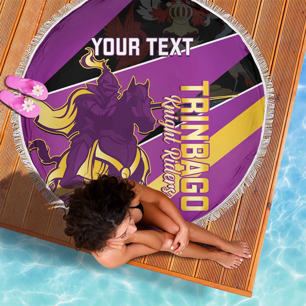 Custom Trinidad and Tobago Cricket Beach Blanket Come On Knight Riders Purple Version