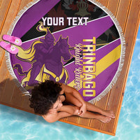 Custom Trinidad and Tobago Cricket Beach Blanket Come On Knight Riders Purple Version