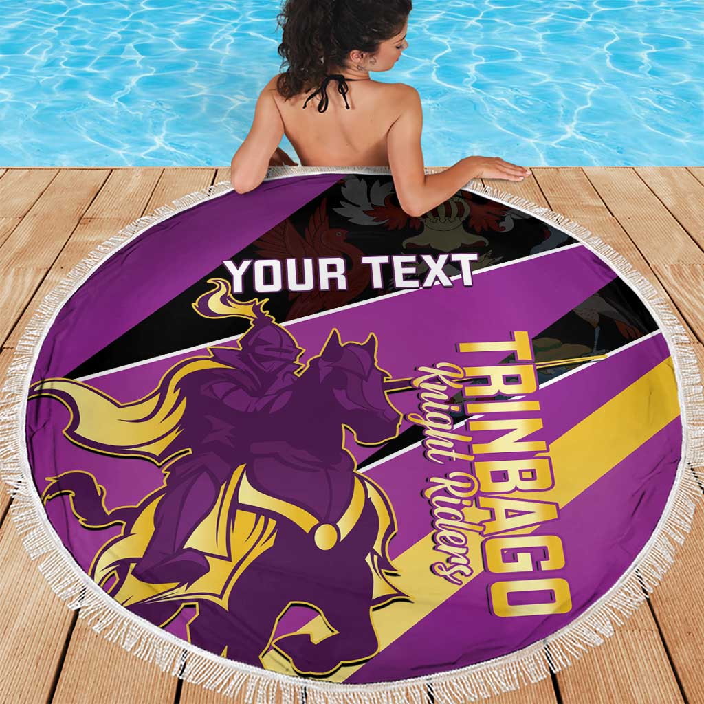 Custom Trinidad and Tobago Cricket Beach Blanket Come On Knight Riders Purple Version