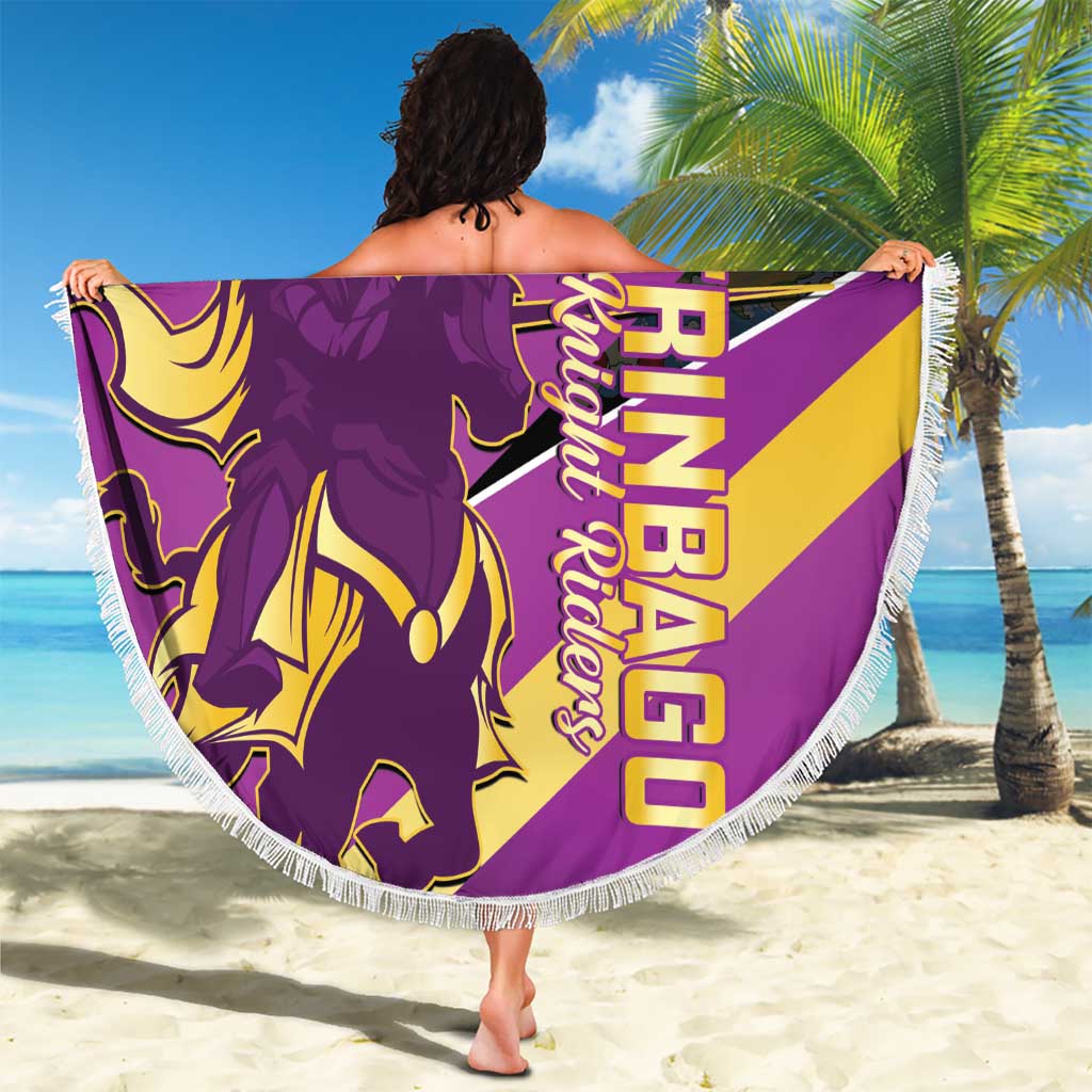 Custom Trinidad and Tobago Cricket Beach Blanket Come On Knight Riders Purple Version