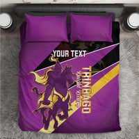 Custom Trinidad and Tobago Cricket Bedding Set Come On Knight Riders Purple Version