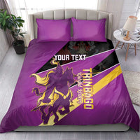 Custom Trinidad and Tobago Cricket Bedding Set Come On Knight Riders Purple Version
