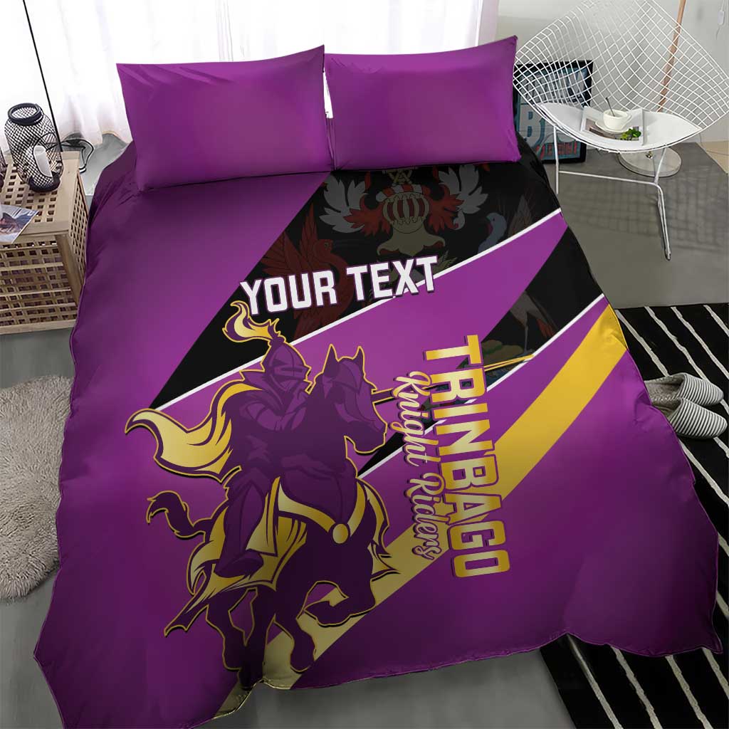 Custom Trinidad and Tobago Cricket Bedding Set Come On Knight Riders Purple Version