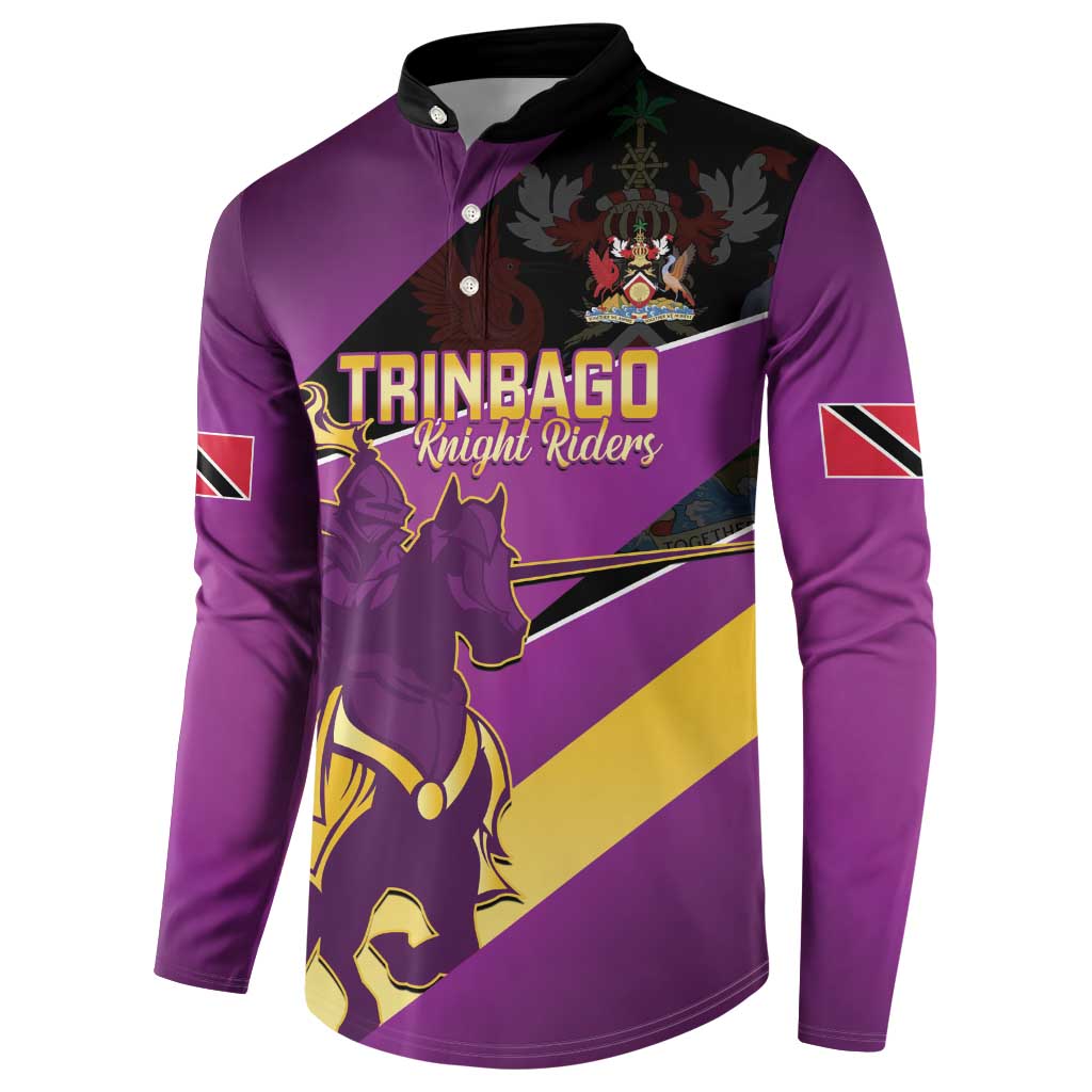 Custom Trinidad and Tobago Cricket Button Sweatshirt Come On Knight Riders Purple Version