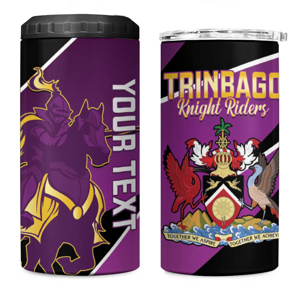 Custom Trinidad and Tobago Cricket 4 in 1 Can Cooler Tumbler Come On Knight Riders Purple Version
