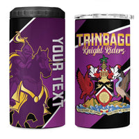 Custom Trinidad and Tobago Cricket 4 in 1 Can Cooler Tumbler Come On Knight Riders Purple Version