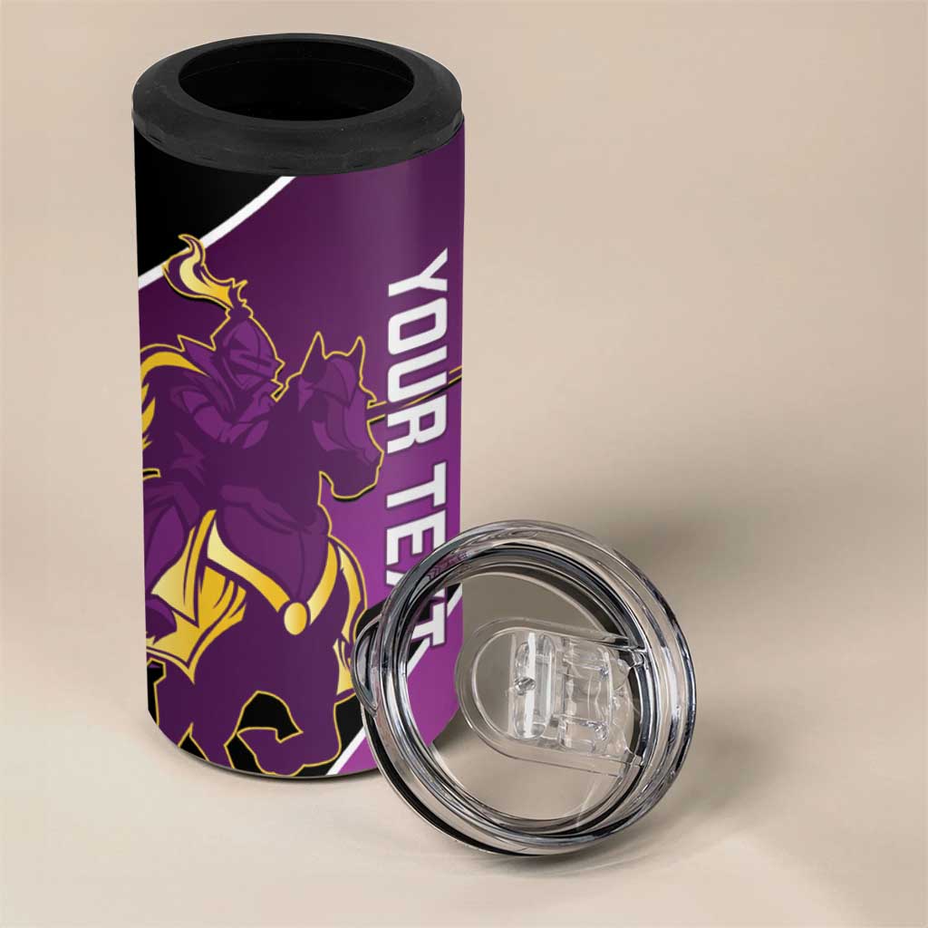 Custom Trinidad and Tobago Cricket 4 in 1 Can Cooler Tumbler Come On Knight Riders Purple Version