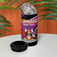 Custom Trinidad and Tobago Cricket 4 in 1 Can Cooler Tumbler Come On Knight Riders Purple Version