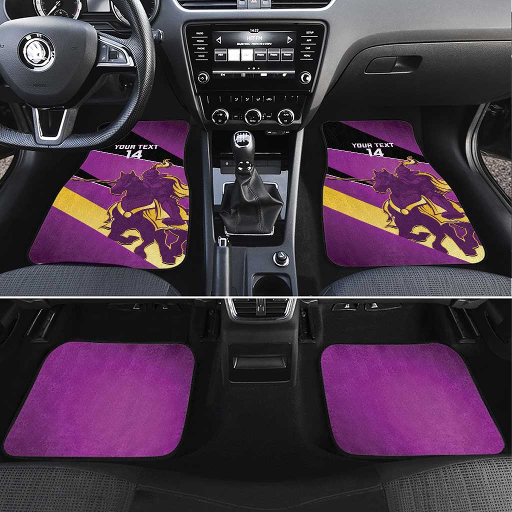 Custom Trinidad and Tobago Cricket Car Mats Come On Knight Riders Purple Version