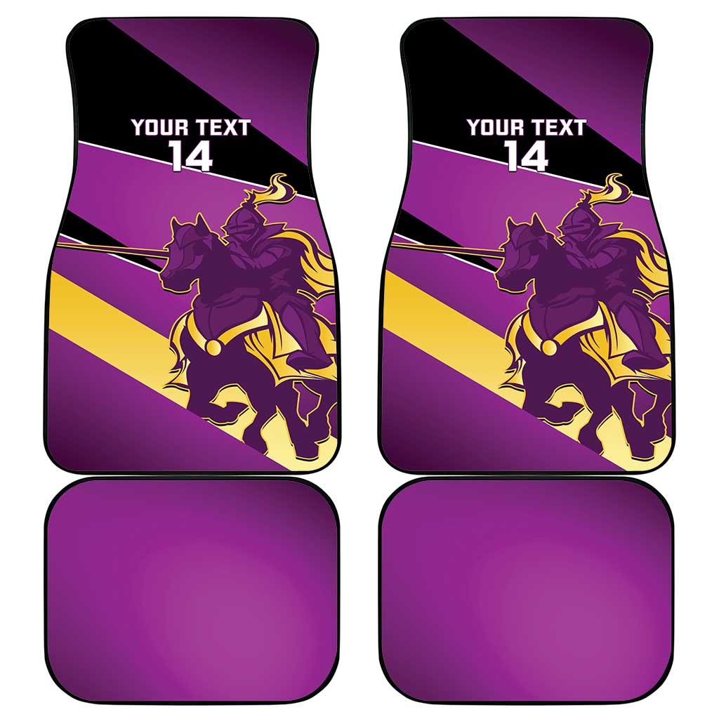 Custom Trinidad and Tobago Cricket Car Mats Come On Knight Riders Purple Version