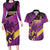 Custom Trinidad and Tobago Cricket Couples Matching Long Sleeve Bodycon Dress and Hawaiian Shirt Come On Knight Riders Purple Version