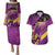 Custom Trinidad and Tobago Cricket Couples Matching Puletasi and Hawaiian Shirt Come On Knight Riders Purple Version