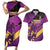Custom Trinidad and Tobago Cricket Couples Matching Short Sleeve Bodycon Dress and Hawaiian Shirt Come On Knight Riders Purple Version