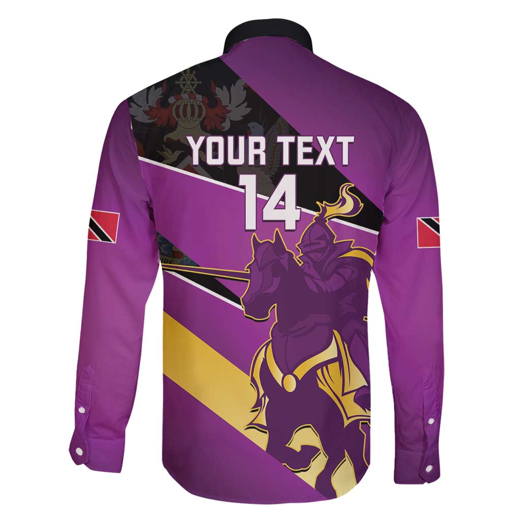 Custom Trinidad and Tobago Cricket Family Matching Long Sleeve Bodycon Dress and Hawaiian Shirt Come On Knight Riders Purple Version
