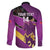 Custom Trinidad and Tobago Cricket Family Matching Long Sleeve Bodycon Dress and Hawaiian Shirt Come On Knight Riders Purple Version