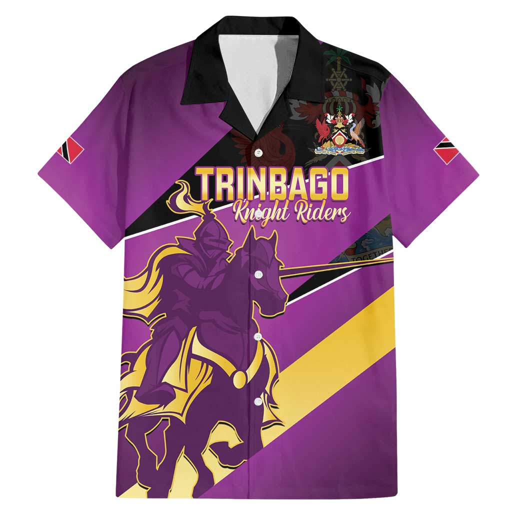 Custom Trinidad and Tobago Cricket Family Matching Mermaid Dress and Hawaiian Shirt Come On Knight Riders Purple Version