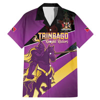 Custom Trinidad and Tobago Cricket Family Matching Mermaid Dress and Hawaiian Shirt Come On Knight Riders Purple Version