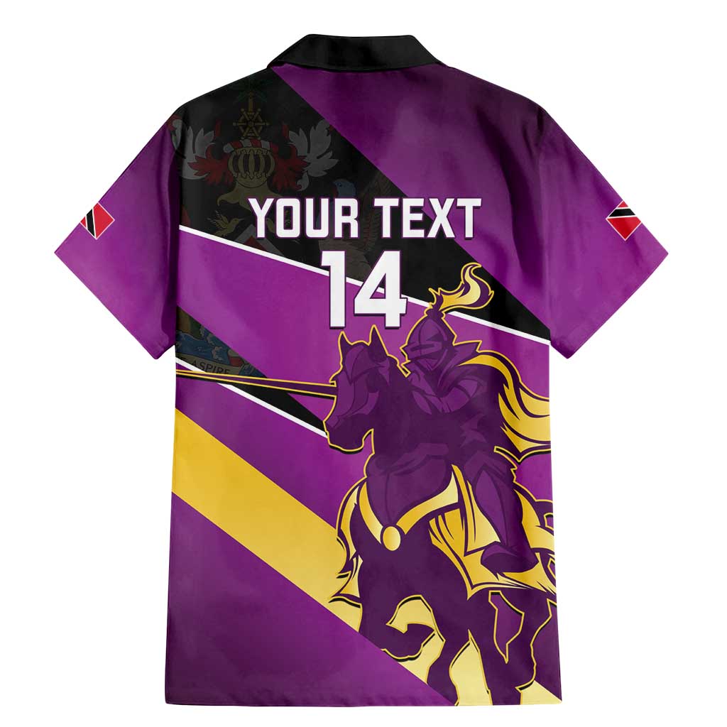 Custom Trinidad and Tobago Cricket Family Matching Mermaid Dress and Hawaiian Shirt Come On Knight Riders Purple Version