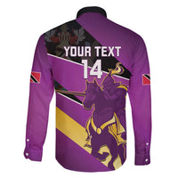 Custom Trinidad and Tobago Cricket Family Matching Mermaid Dress and Hawaiian Shirt Come On Knight Riders Purple Version