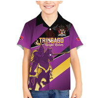 Custom Trinidad and Tobago Cricket Family Matching Mermaid Dress and Hawaiian Shirt Come On Knight Riders Purple Version