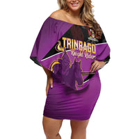 Custom Trinidad and Tobago Cricket Family Matching Off Shoulder Short Dress and Hawaiian Shirt Come On Knight Riders Purple Version