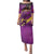 Custom Trinidad and Tobago Cricket Family Matching Puletasi and Hawaiian Shirt Come On Knight Riders Purple Version