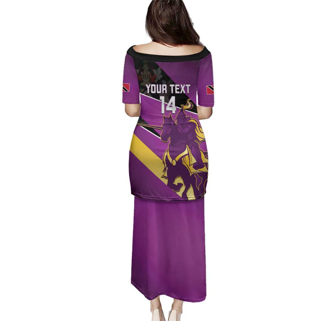 Custom Trinidad and Tobago Cricket Family Matching Puletasi and Hawaiian Shirt Come On Knight Riders Purple Version