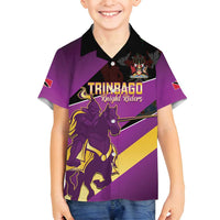 Custom Trinidad and Tobago Cricket Family Matching Puletasi and Hawaiian Shirt Come On Knight Riders Purple Version