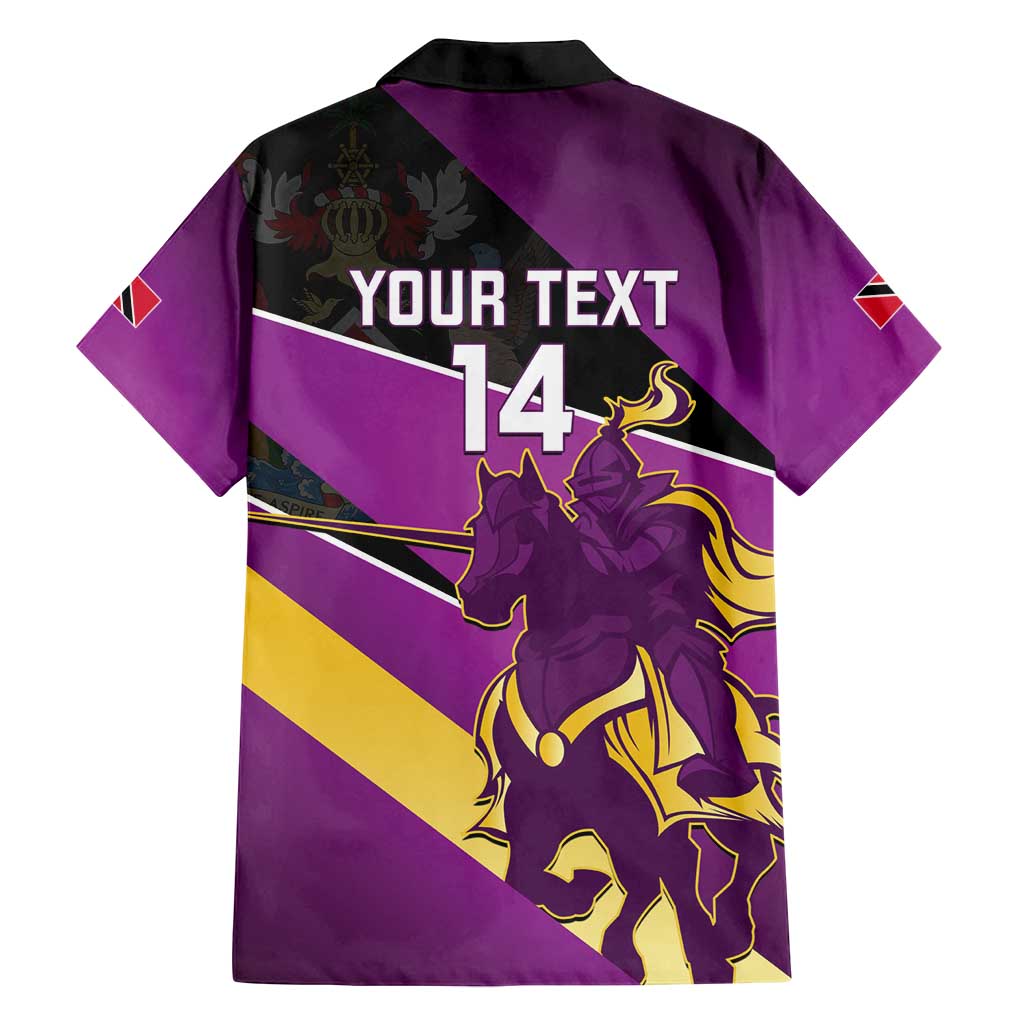 Custom Trinidad and Tobago Cricket Family Matching Tank Maxi Dress and Hawaiian Shirt Come On Knight Riders Purple Version