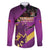Custom Trinidad and Tobago Cricket Family Matching Tank Maxi Dress and Hawaiian Shirt Come On Knight Riders Purple Version