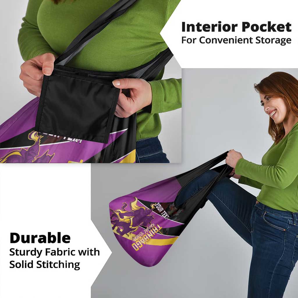 Custom Trinidad and Tobago Cricket Grocery Bag Come On Knight Riders Purple Version