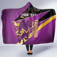 Custom Trinidad and Tobago Cricket Hooded Blanket Come On Knight Riders Purple Version