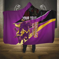 Custom Trinidad and Tobago Cricket Hooded Blanket Come On Knight Riders Purple Version