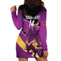 Custom Trinidad and Tobago Cricket Hoodie Dress Come On Knight Riders Purple Version