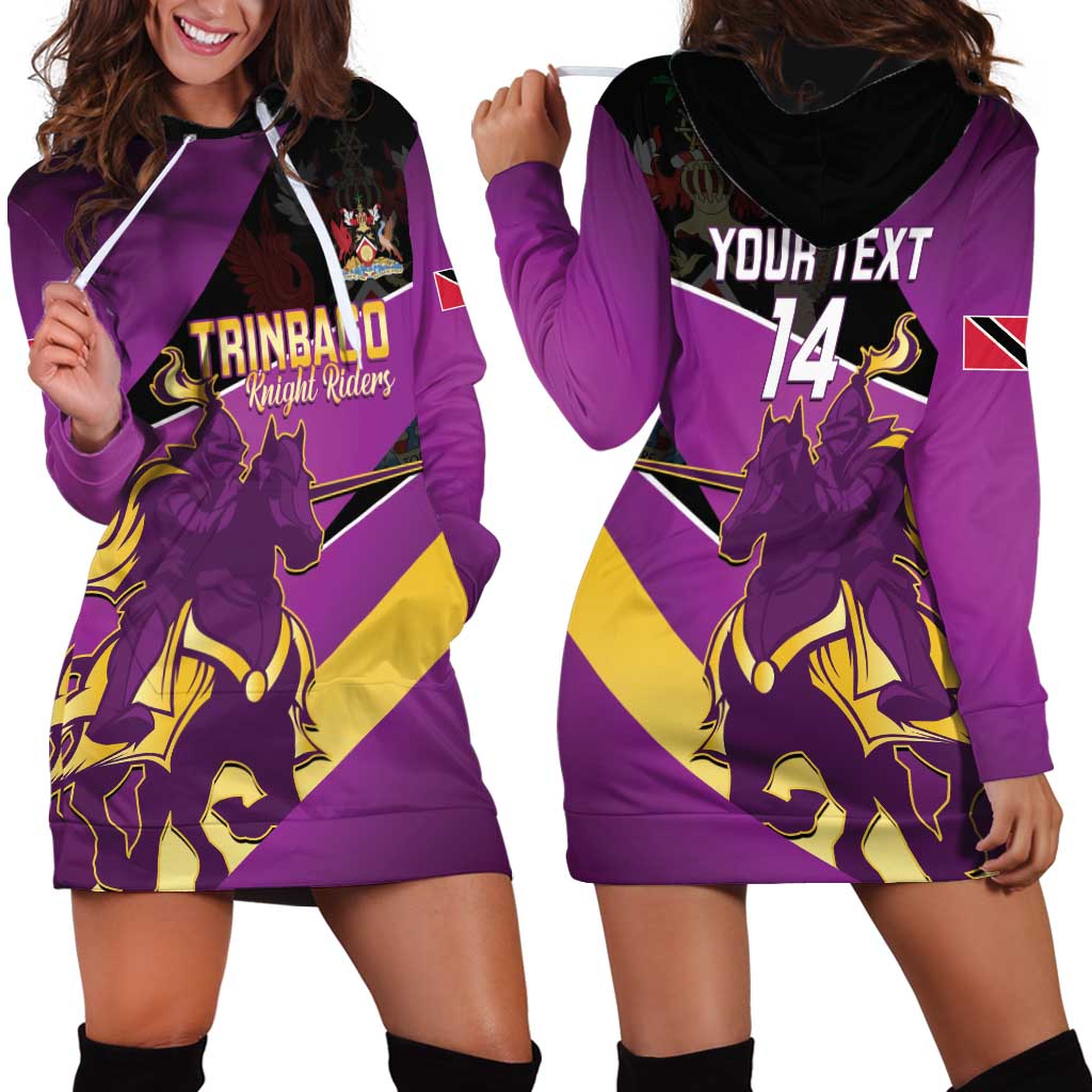 Custom Trinidad and Tobago Cricket Hoodie Dress Come On Knight Riders Purple Version