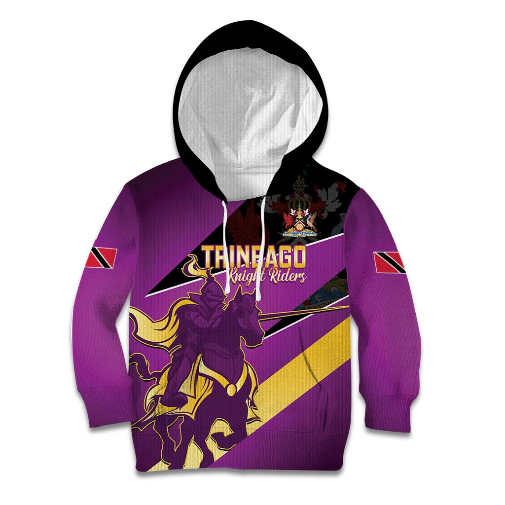 Custom Trinidad and Tobago Cricket Kid Hoodie Come On Knight Riders Purple Version