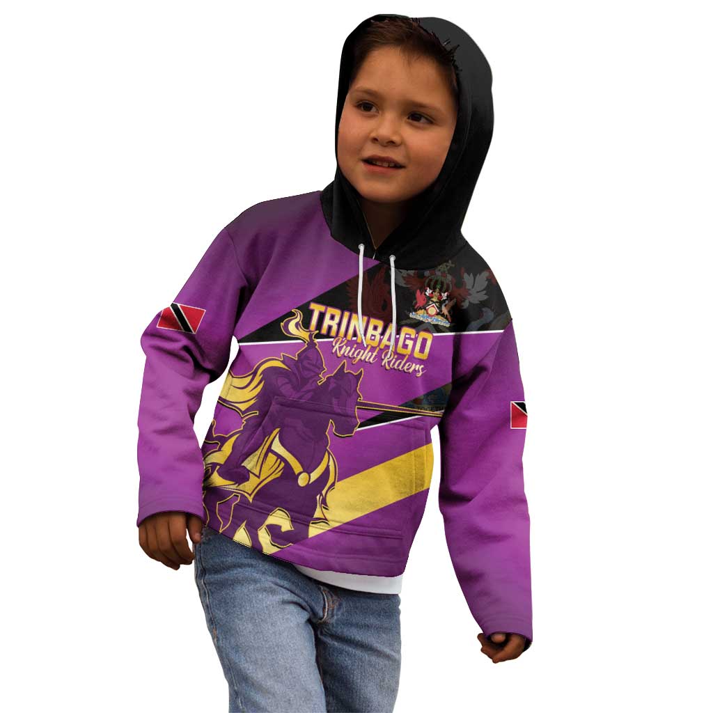 Custom Trinidad and Tobago Cricket Kid Hoodie Come On Knight Riders Purple Version