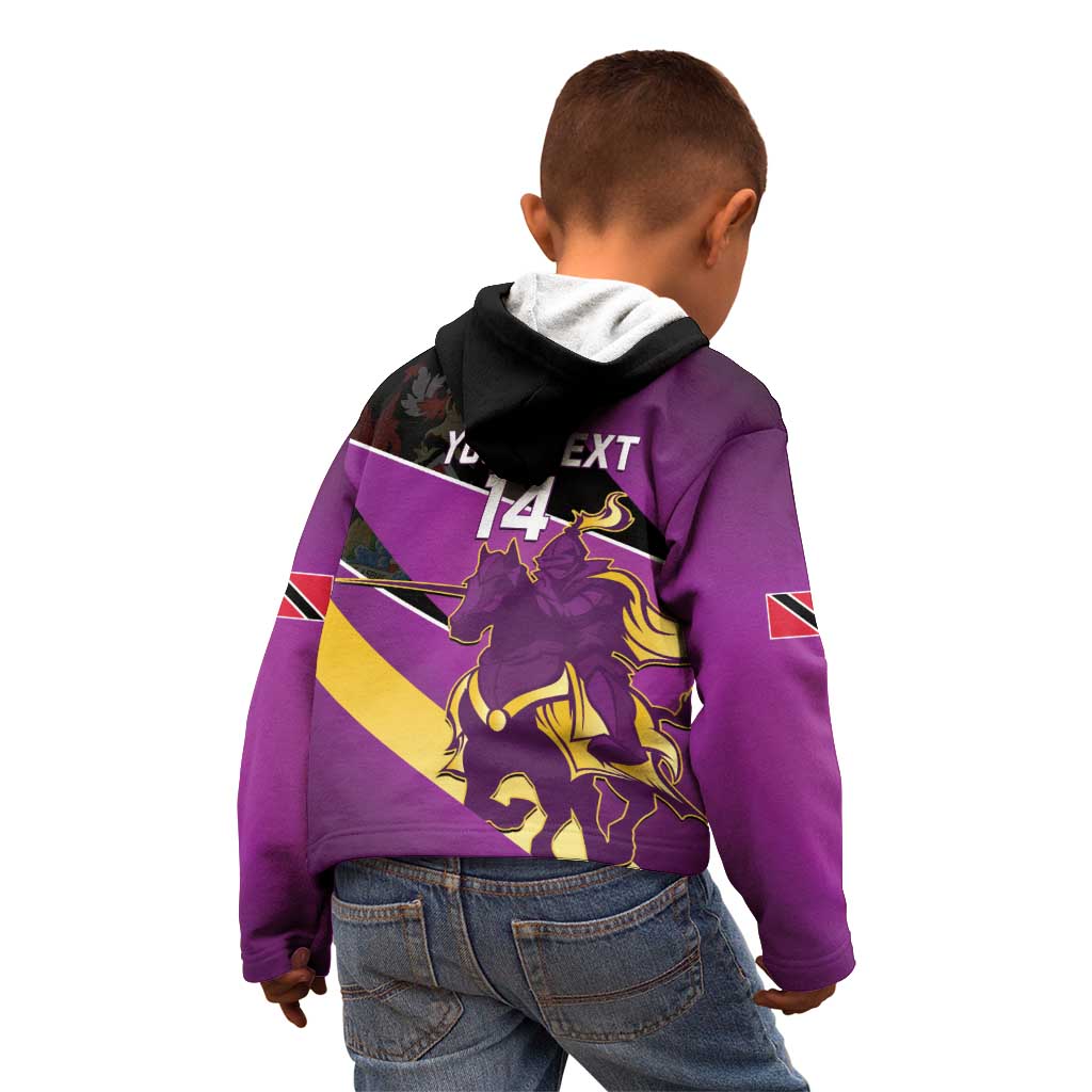 Custom Trinidad and Tobago Cricket Kid Hoodie Come On Knight Riders Purple Version