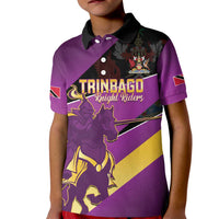 Custom Trinidad and Tobago Cricket Kid Polo Shirt Come On Knight Riders Purple Version